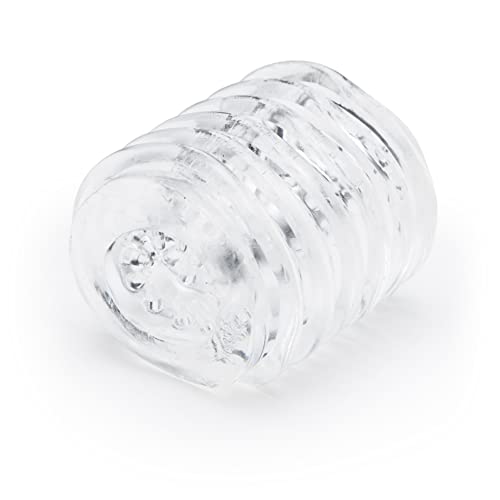 Lovehoney Head Master Male Masturbator - 2.5 Inch Double Textured Stretchy Open Ended Stroker - Male Sex Toy - Self Pleasure Sex Toys for Men - Waterproof - Clear