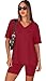 WIHOLL Women Clothing 2 Piece Sets Summer Oversized Tshirts Shirts Workout Sprots Yoga Shorts Spring Fashion Clothes Vacation Sexy Outfits 2026 Red L