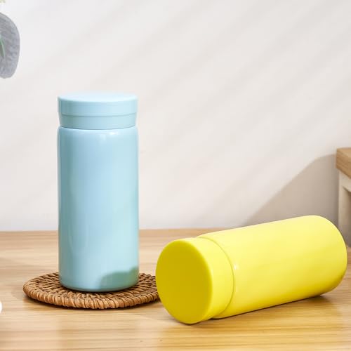 6PC Mini Thermos Cute Water Bottle - 7 oz Tiny Insulated Vacuum 18/10 Stainless Steel Small Flask - Leak Proof & Spill Proof & Keeps Cold and Hot for Drink, Coffee, Tea