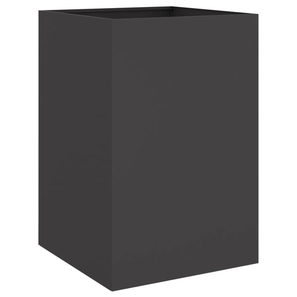 vidaXL Jardinière, Bac à Fleurs, Pot de Plantes, Boîte à Fleurs, Jardinière Surélevée de Jardin Patio Terrasse, Noir 52x48x75 cm Acier