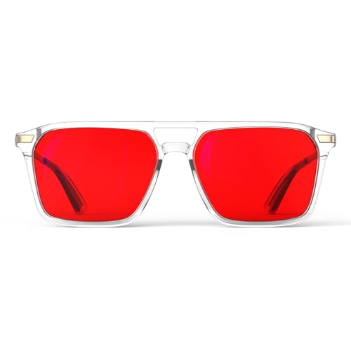 Image of Goiteia Orange Blue Light Blocking Glasses-Retro 70s Blue Light Glasses for Men Women, Easier Sleep and Migraine Relief