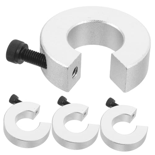 MUCKLILY 4pcs Guide Rail Limit Fixing Ring Linear Shaft Collar Linear Rail Stop Collar Linear Blocking Tools Aluminum Alloy Silver