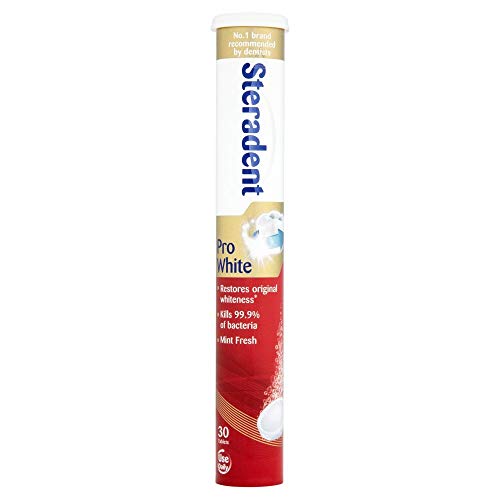 Steradent Pro White Mint Fresh 30 tabletas (paquete de 12)