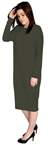 BABY O Women Basic Modest Cover Up Comfy Midi Long Cocoon Dress Made in USA2