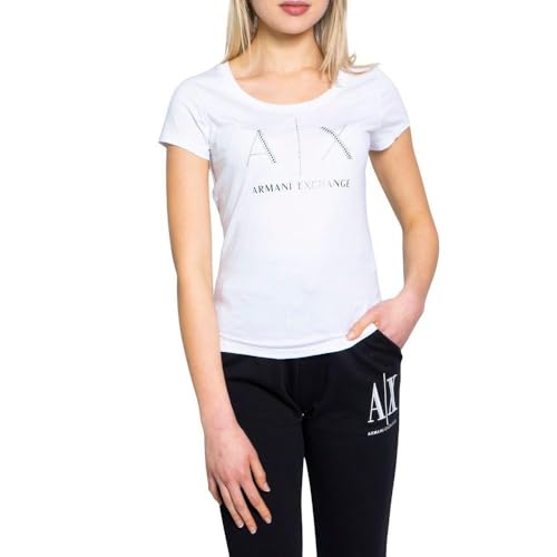 T-shirt Armani Exchange strass logo femme pour look chic urbain