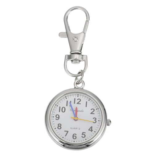 balacoo Porte-clés montre de poche ronde vintage avec pendentif en forme de clé Argenté