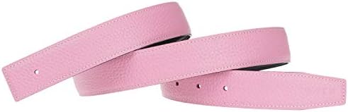UzHot H Full Grain Cow Leather Belts Replacement Belt Strap Without Buckle 32mm Wide Waist 32inch Pink