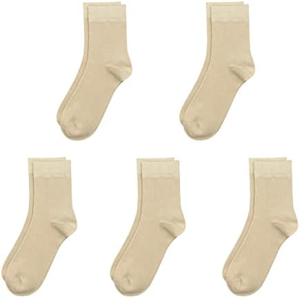 SERISIMPLE Kids Bamboo School Socks Soft flate Seam Color Socks Anti Odor Thin Breathable Stretch Cuffs Girls Boy 5 Pairs