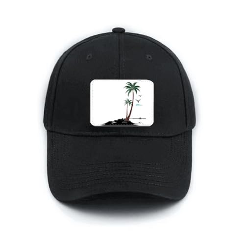 Casquette de baseball Coconut Tree brodée noire avec fermeture arrière réglable