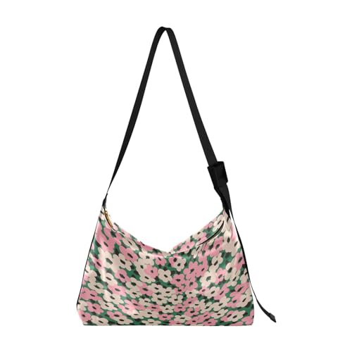 Bolsos cruzados grandes para hombre, bolsos de moda para hombre, bolso bandolera cruzado, pequeño flor rosa, Varios colores, 1 size