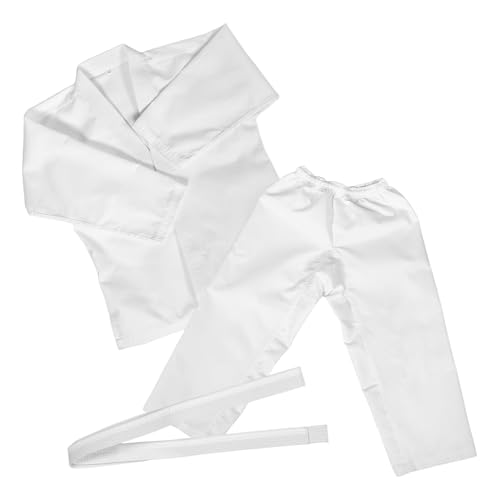 Uniforme karaté blanc adulte et enfant Hohopeti épais avec ceinture pour arts martiaux