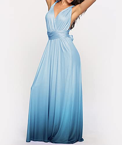 Image of Sexyshine Women's Backless Gown Dress Convertible Multi-Way Wrap Halter Cocktail Dress Bandage Bridesmaid Long Dresses