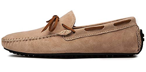 Loafers for Men Casual Moccasins Fashion Suede Lace Slip-on Dress Boat Driving Shoes3