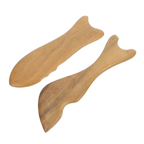 TOYZFRIENDY 2 piezas Tablero de Masaje de Madera Herramienta Portátil para Raspado Gua Sha Cuerpo Cara Cuello Alivio Fatiga y Relajación Muscular