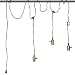 Vintage Triple Light Sockets Pendant Hanging Light Cord Kit Plug-in Light Fixture with On/Off Switch E26/E27 Base Retro Twisted Black Textile Cord for Industrial Light Fixture in Basement, Bedroom