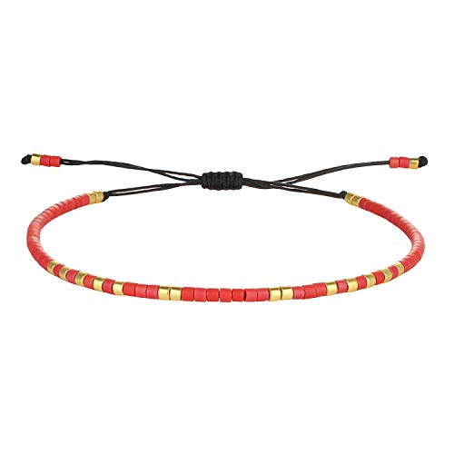 Image of C.QUAN CHI Handmade Friendship Beaded Bracelet Adjustable Colorful Miyuki Beads Bracelet