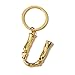 ARFUKA Keychain Alphabet Keyring Stainless Steel Letter U Keychain Key Ring Birthday Christmas Gift Key Chain for Men and Women Gold