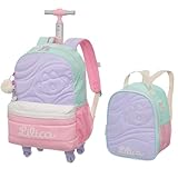 Kit Mochila Rodinhas Tubo Com Alças Lancheira Térmica Lilica Ripilica Lovit Creamy Pacific