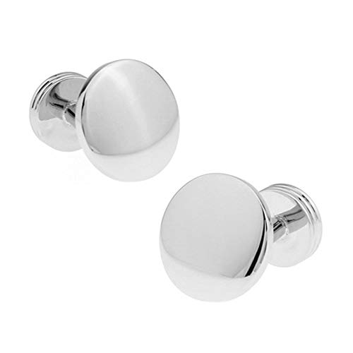 Mancuernillas Circulares Plateadas para Hombre miniatura 1