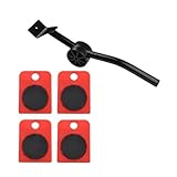 Möbelumzugs-Transportrollenset, Hebezeug, Radstange, Hebevorrichtung for schwere Gegenstände, Handwerkzeuge(5PCS Black)