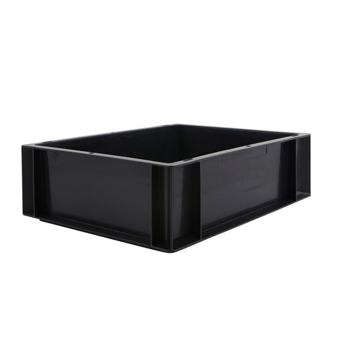 BiGDUG Essentials Recycled Euro Stacking Box - Black Storage Box - 117h x 300w x 400d mm - 10 Litre