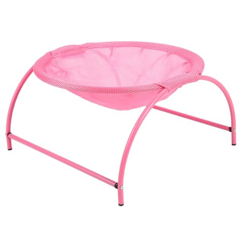 Hamac pour chat en acier inoxydable robuste avec couchage ergonomique rose