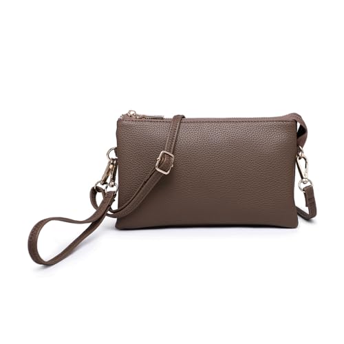 Image of JEN & CO. Riley Crossbody Bags for Women Vegan Leather Wristlet Clutch Wallet Purses Handbags with 2 Straps