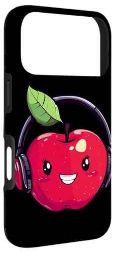 H&uuml;lle f&uuml;r iPhone 17 Pro Cooler roter Apfel mit Kopfh&ouml;rern f&uuml;r Jungen und M&auml;dchen