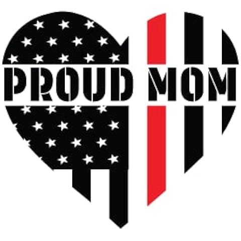 Proud Mom|Firefighter Thin Red Line American Flag Heart|Great Gift Idea|Single |5 Inch Magnet | Made in The USA | Car Auto Tool Box Refrigerator Magnet|S10194
