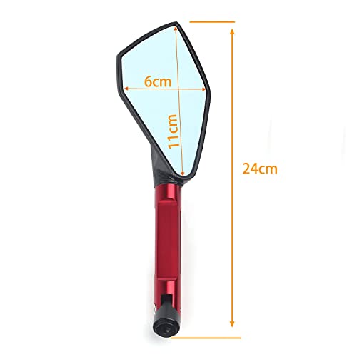 Espejos de aluminio rojo para BMW K1300 y Ducati Monster con acabado CNC de alta resistencia 4