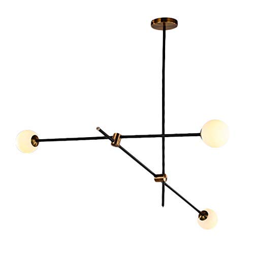 Lámpara colgante de araña moderna de 3 luces y accesorio de techo negro G9
