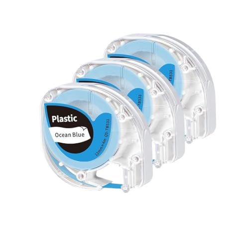 3PCS 12mmx4M�h�����x���e�[�vLT 100H���x�����x���t���}�V����P12 Pro���x�����[�J�[�݊����x�����O�p�i�œ��삷��(Black on blue)