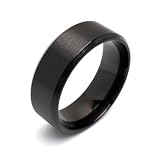 [silver KYASYA]ステンレス つや消しリング シンプル ゴールド シルバー ブラック マット カット ごつめ 指輪 男女兼用 金属アレルギー対応(ブラック、23号)
