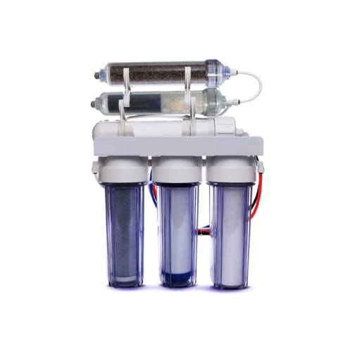 Reverse Osmosis Water Filter System Dual Outlet RO/DI | 100 GPD (Drinking & 0 PPM Aquarium Reef/Deionization) w/pH Alkaline Mineral Restoration Filter