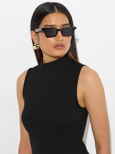 Image of KOTTY Women's Sleeveless High Neck Ribbed Tank Top Combo Pack of 2 Stylish Casual & Office Wear Tops