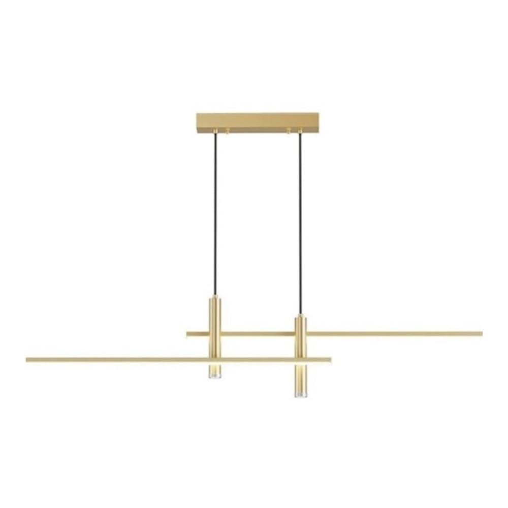 Lustre Linéaire Moderne À Led, Suspension Longue En Aluminoir, Couleur Or Chaud, Idéale Pour Îlot de Cuisine, Salon Ou Chambre (120 Cm / 47,2 Pouces)./D Warm/100 Cm / 39,3 Pouces