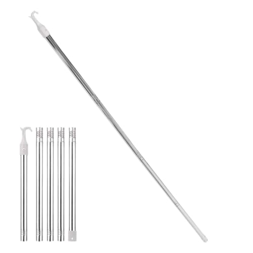 2M Tige télescopique pour fenêtre de toit, Tige de fenêtre de toit pour l'ouverture, Canne avec crochets de fenêtre, Extension de poignée de fenêtre, convient pour les fenêtres et les stores