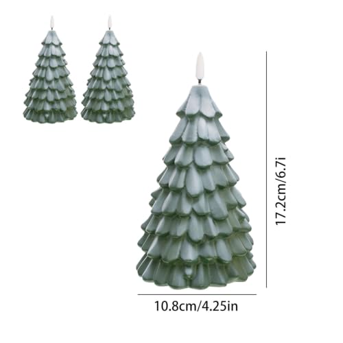 2 Pcs Christmas Tree Night Light Christmas Decorations 6.7x4.2x4.2 In | Decorative Nightlight for Mantel Shelf Bedside Lights for Bedroom Decor Desktop Ornaments Holiday Gifts for Friends Family - image 3
