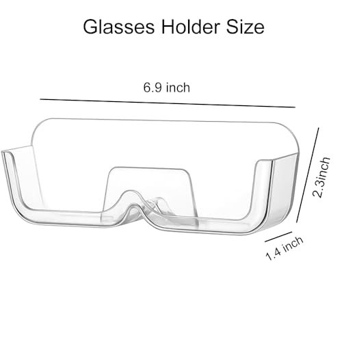 NaYiissi 4pcs Eyeglasses Holder Stand, Sunglasses Storage Organizer, Wall Mounted Glasses Display Case with Adhesive Sticker for Home Office Dorm - Thumbnail 2