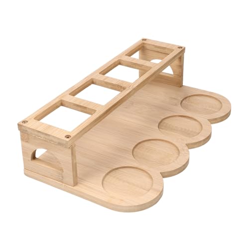 CONGARTENO Soporte de Biberón de Especias de Madera Estante de Condimentos de Organizador de Especias de Uso Múltiple para Cocina de Bamboo de Alta