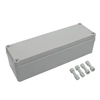 LeMotech Waterproof Dustproof IP67 Junction Box DIY Case Enclosure Gray 9.8 x 3.1 x 3.3 inch (250 x 80 x 85 mm)