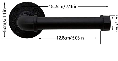 LINKPIPES Industrial Pipe Toilet Paper Holder Wall Mount Rustic Toilet Tissue Paper Holder DIY Heavy Duty Vintage Toilet Roll Holder for Bathroom Kitchen Bedroom(Black) - Image 3