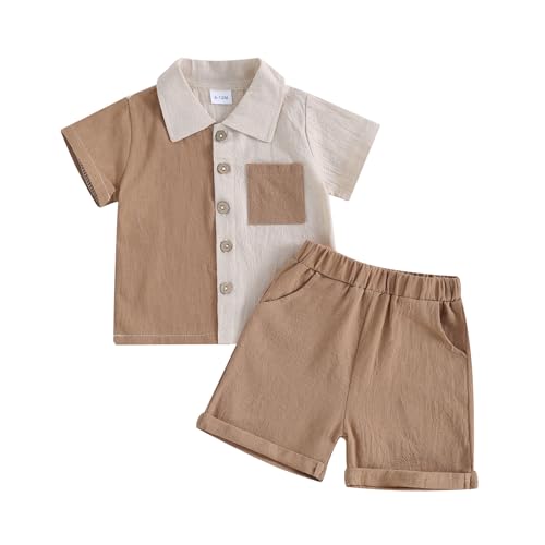 Image of Toddler Baby Boy Summer Outfit Short Sleeve T Shirt Top Casual Shorts Set Infant Newborn Clothes 6 12 18 24 Month 2T