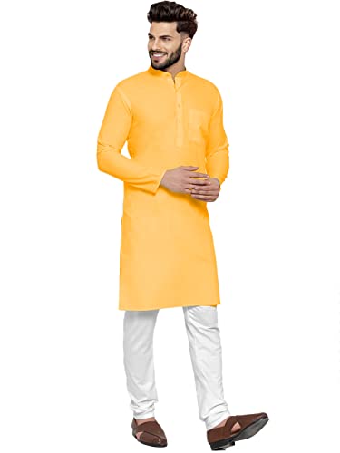 Image of Men's Cotton Blend Kurta Pyjama Set
