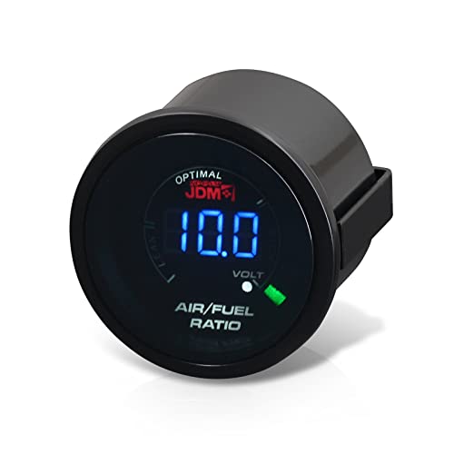 AJP Distributors Performance Racing Universal Auto Car JDM Sport Smoked Tint Digital LED Multicolor 2' 52MM Turbo Air/Fuel Ratio Meter Gauge Kit AFR Boost Electric Racing Monitor ABS Plastic Upgrade