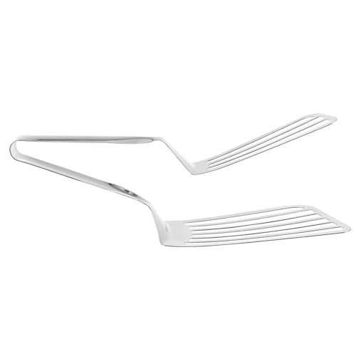 Cabilock Outdoor Stainless Steel Barbecue Tongs Non Stick Food Turner with Heat Insulating Handle Versatile Grilling Tool for Steak Fish and Eggs Easy to Clean and Store