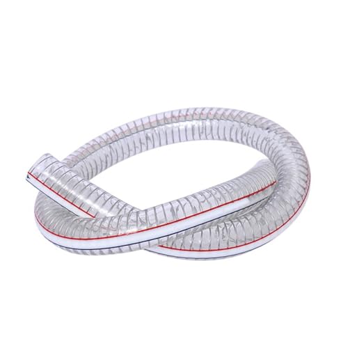 flexiable rubber Transparent Steel Wire PVC Oil Soft Pipe 1 Meter PVC Steel Hose Plastic Steel Water Pump Flexible Rubber Tube drain elastic (Size : 19x24mm)
