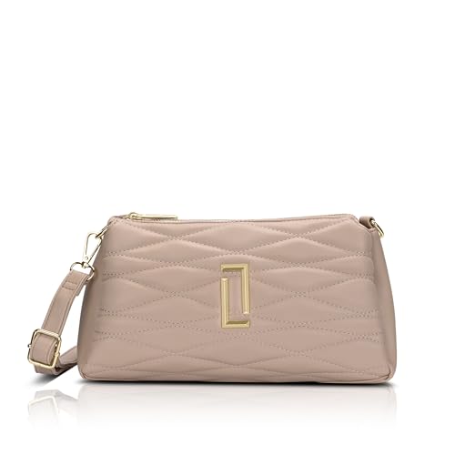 Image of Lavie Luxe Women's Lucie Quilted 3-Compartment Medium Crossbody Sling Bag | Ladies Purse Handbag | Gift for Women