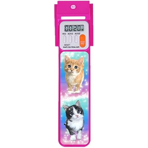 Mark My Time Reading Timer and Bookmark for Kids, Cool Bookmarks and Reading Incentives, Great Christmas Gift & Stocking Stuffer for Book Lovers - Kitty Sparkle Cover