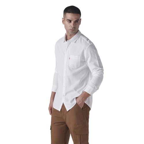 Image of Levi's Men's White Solid Slim Fit Shirt